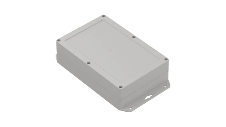 ZP210.140.60SUJ-IP67 TM ABS - Obudowa hermetyczna ZP210.140.60 jasna z uszami z uszczelką zalewaną i tulejkami mosiężnymi ABS