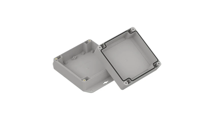 ZP120.120.60SUJp-IP67 TM ABS-PC - Obudowa hermetyczna ZP120.120.60 jasny dół z uszami - bezbarwna góra z uszczelką zalewaną i tu