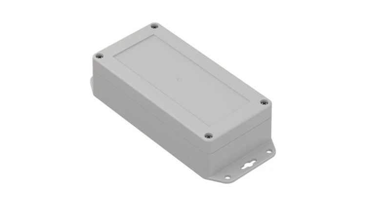 ZP160.80.45UJ TM PC - Obudowa plastikowa ZP160.80.45 jasna z uszami z tulejkami mosiężnymi PC