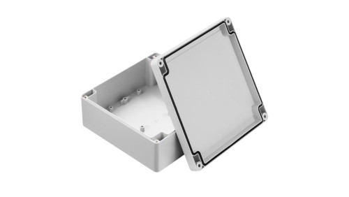 ZP150.150.60SJp-IP67 TM ABS-PC - Obudowa hermetyczna ZP150.150.60 jasny dół - bezbarwna góra z uszczelką zalewaną i tulejkami mo