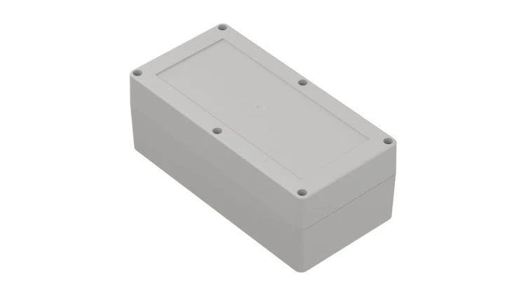 ZP200.100.75Jp TM ABS-PC - Obudowa plastikowa ZP200.100.75 jasny dół z uszami - bezbarwna góra z tulejkami mosiężnymi ABS-PC