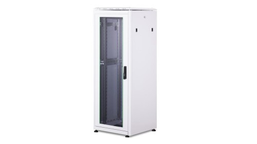 Szafa sieciowa stojąca Unique 19 32U rack 600x600mm, drzwi przód szyba, drzwi tył pełne, szary, 1200kg DN-19 32U-6/6-1