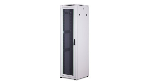 Szafa sieciowa stojąca Unique 19 42U rack 2053x600x600mm, drzwi przód szyba, drzwi tył pełne, szary DN-19 42U-6/6-1