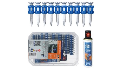 Gwoździe do betonu 2,7x22mm ocynkowane, gładkie łączone plastikiem 500 sztuk 1x gaz do osadzaka R-SC40II Rawlplug R-KNC-6/22/500
