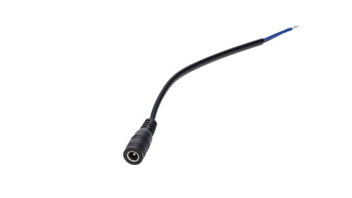 Gniazdo DC 5.5x2.1 5A przewód czarny 15cm 18awg