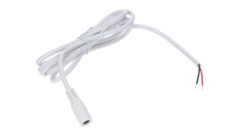 Gniazdo DC 5.5x2.1 3A przewód biały 150cm 22awg