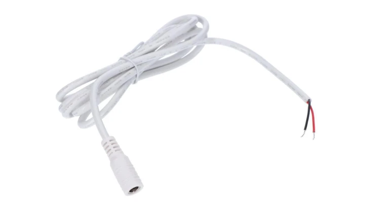 Gniazdo DC 5.5x2.1 3A przewód biały 150cm 22awg