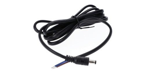 Wtyk DC 5.5x2.1 5A przewód czarny 150cm 18awg