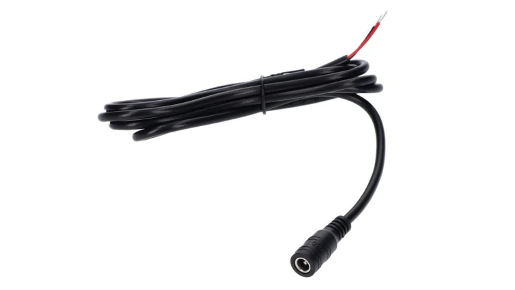 Gniazdo DC 5.5x2.1 3A przewód czarny 150cm 22awg