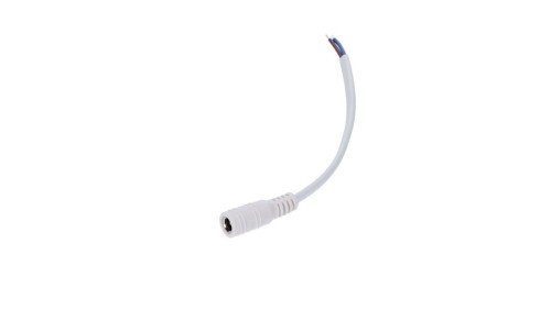 Wtyk DC 5.5x2.1 5A przewód biały 15cm 18awg