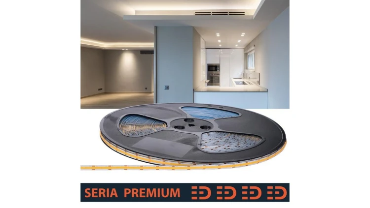 Taśma LED 12V COB 480led biała neutralna 4000K 1000lm Ra90 Rolka 50m