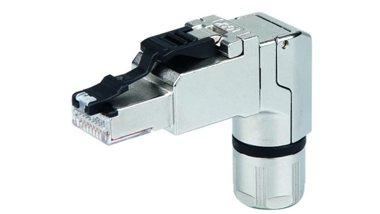 Telegärtner Wtyk STX ekranowany RJ45 Kat.6A kątowy 4x90 T568B na drut AWG24-22 linkę AWG27-22