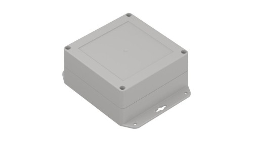 ZP120.120.60UJ TM PC - Obudowa plastikowa ZP120.120.60 jasna z uszami i z tulejkami mosiężnymi PC