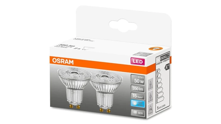 2x Żarówka LED GU10 4,3W = 50W 350lm 4000K Neutralna 36 OSRAM STAR