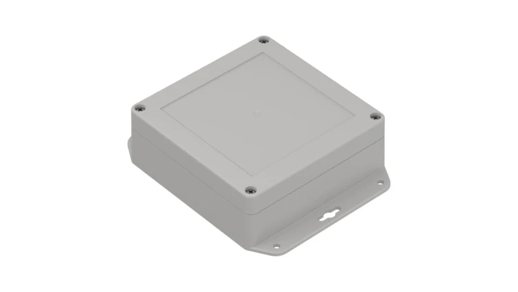 ZP120.120.45UJ TM PC - Obudowa plastikowa ZP120.120.45 jasna z uszami i z tulejkami mosiężnymi PC