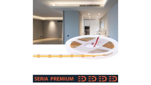 Taśma LED 12V COB 320led biała neutralna 4000K 800lm Ra90 Rolka 50m