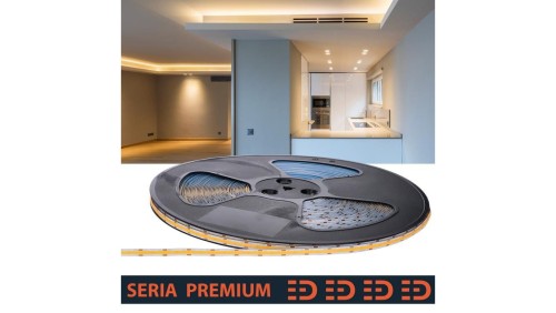 Taśma LED 12V COB 320led biała ciepła 3000K 720lm Ra90 Rolka 50m