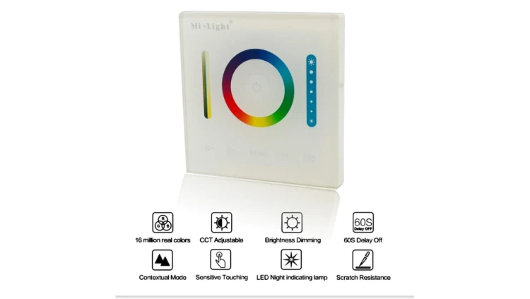 Kontroler Mi-light P3 rgb rgbw lub rgbww RGB+CWiWW do puszki fi 60 naścienny RGB+CCT