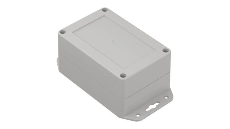 ZP120.80.60SUJ-IP67 TM ABS - Obudowa hermetyczna ZP120.80.60 jasna z uszami, uszczelką zalewaną i tulejkami mosiężnymi ABS