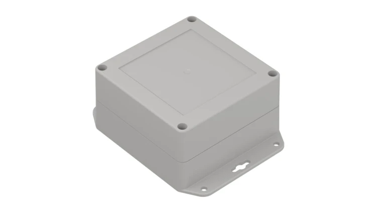 ZP105.105.60UJ TM PC - Obudowa plastikowa ZP105.105.60 jasna z uszami i z tulejkami mosiężnymi PC