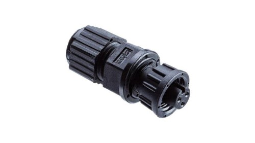 Złącze okrągłe, żeńskie, PIN: 3, gniazdo/wtyk, proste, na przewód, 300 V, 5 A AD-03BFFA-LL7001