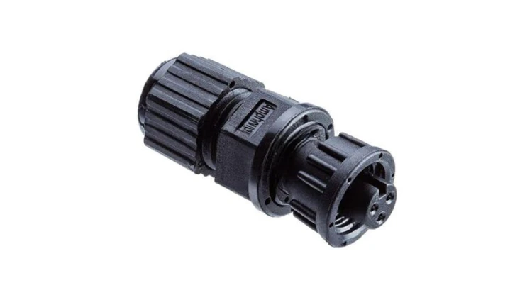 Złącze okrągłe, żeńskie, PIN: 3, gniazdo/wtyk, proste, na przewód, 300 V, 5 A AD-03BFFA-LL7001
