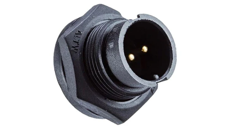 Złącze okrągłe, męskie, PIN: 8, wtyk, proste, na panel, 300 V, 5 A ABD-08PMMS-LC7001
