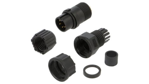 Złącze okrągłe, męskie, PIN: 5, gniazdo/wtyk, proste, na przewód, 500 V, 5 A BD-05BFMA-LL7001