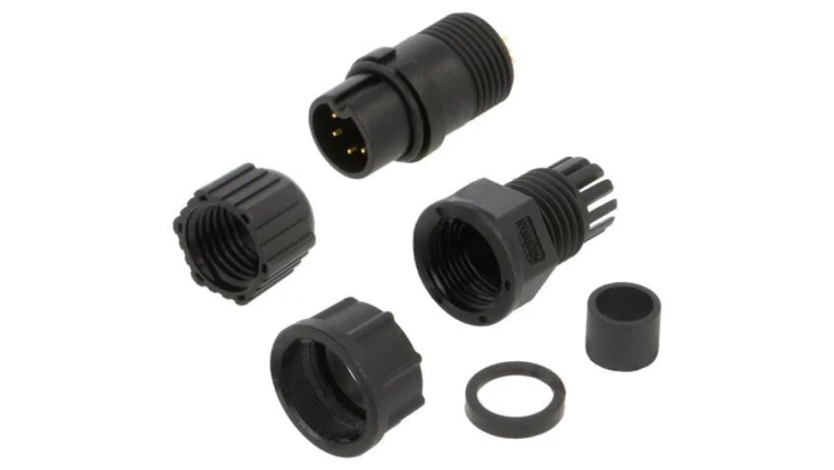 Złącze okrągłe, męskie, PIN: 5, gniazdo/wtyk, proste, na przewód, 500 V, 5 A BD-05BFMA-LL7001