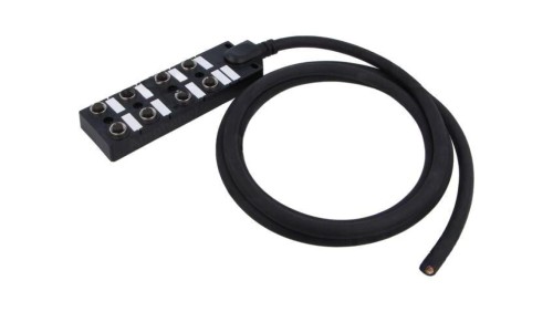 Rozgałęźnik, PIN: 5, wejście: 8 x M12 gniazdo żeńskie, na przewodzie 2m, 24V, 2A DB12-5A8CAB-DPS7B02