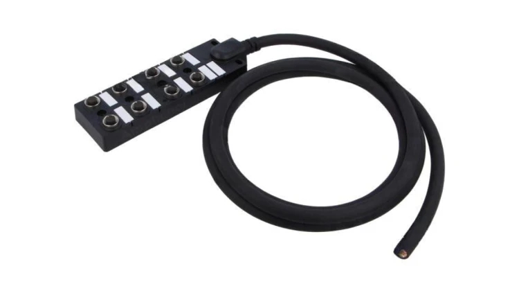 Rozgałęźnik, PIN: 5, wejście: 8 x M12 gniazdo żeńskie, na przewodzie 2m, 24V, 2A DB12-5A8CAB-DPS7B02