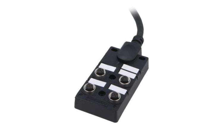 Rozgałęźnik, PIN: 5, wejście: 4 x M12 gniazdo żeńskie, na przewodzie 3m, 24V, 2A DB12-5A4CAB-DPS7B03