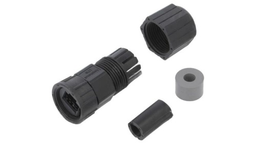 Obudowa złącza RJ45 prosta, plastikowa, na przewód, z gwintem wewnętrznym, skręcana IP67 RCP-00BMMS-SLM7001