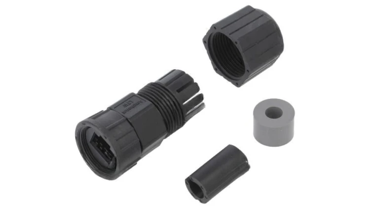 Obudowa złącza RJ45 prosta, plastikowa, na przewód, z gwintem wewnętrznym, skręcana IP67 RCP-00BMMS-SLM7001