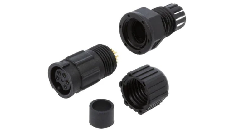 Złącze okrągłe, żeńskie, PIN: 5, gniazdo, proste, 500 V, 5 A BD-05BMFA-LL7001
