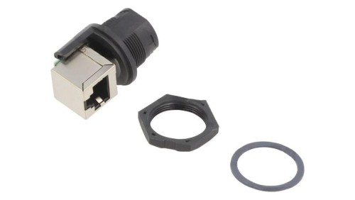 Łącznik, RJ45, cat 5e, PIN: 8, kątowy 90, ekranowany, na panel,skręcane RCP-5SPFFV-TCU7001