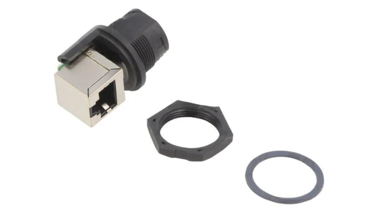 Łącznik, RJ45, cat 5e, PIN: 8, kątowy 90, ekranowany, na panel,skręcane RCP-5SPFFV-TCU7001