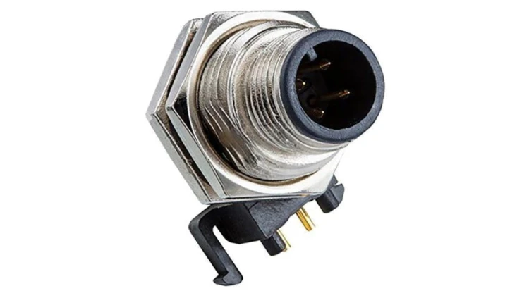 Złącze M12, męskie, PIN:4, gniazdo M12A-04PMMR-SF7003