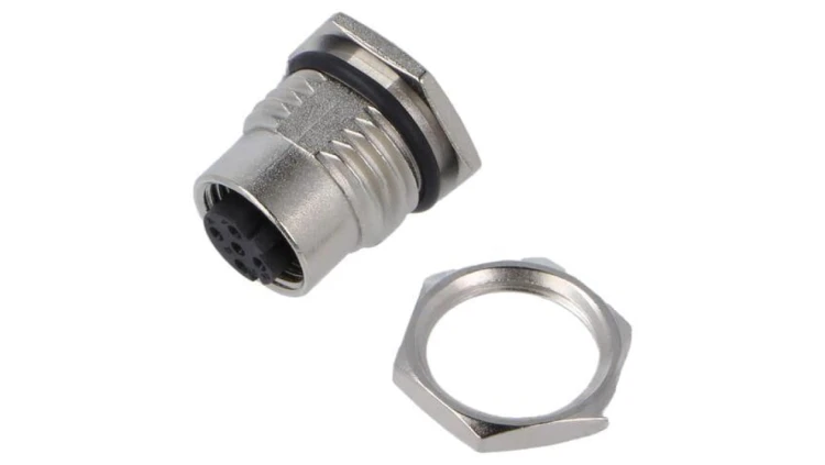 Złącze M12, żeńskie, PIN:4, gniazdo M12D-04PFFS-SF8002