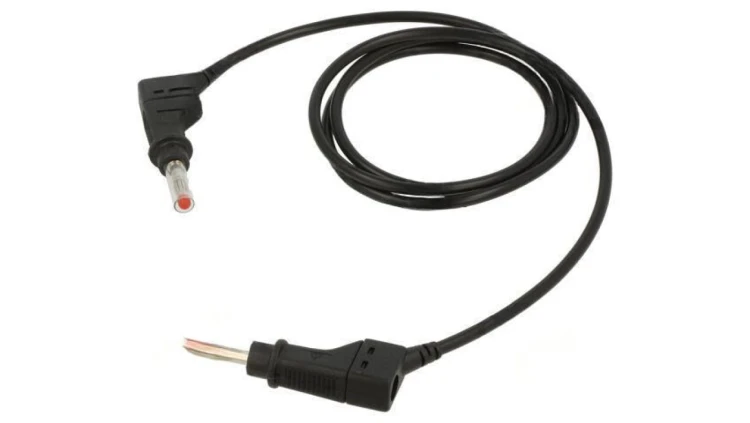 Przewód pomiarowy 19A wtyk bananowy 4mm,z obu stron Dł: 1m 66.9405-10021