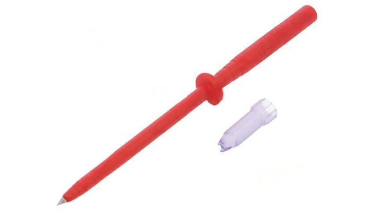 Sonda pomiarowa 1A czerwony Śr.końcówki: 2mm Dł.całk: 122mm 24.0239-22