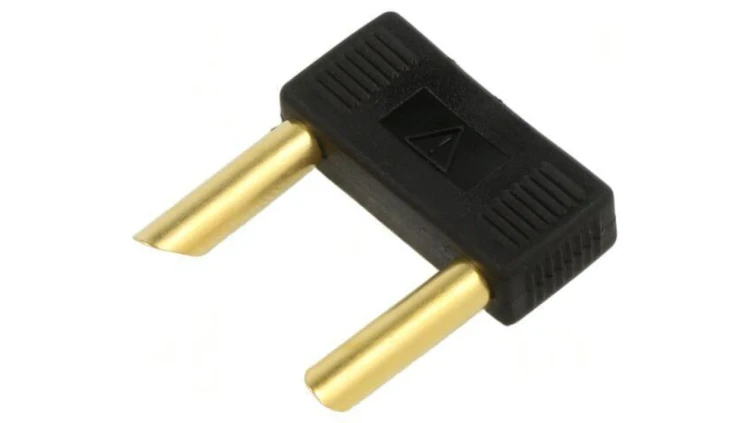 Złącze laboratoryjne bananowe 4mm mostek zwierny 24A czarny 24.0002-21