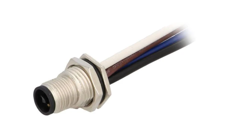 Złącze M12, męskie, PIN:4, gniazdo M12T-04PMMS-SF8B15