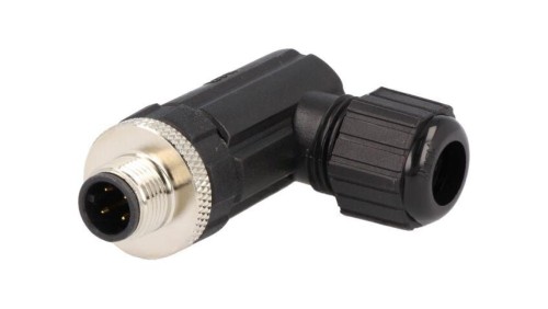 Złącze M12, męskie, PIN:4, wtyk, kątowe 90, 250V M12A-04BMMB-SR7001