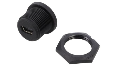 Złącze USB B mini, żeńskie, gniazdo, proste NUB-20PMFP-SC7001