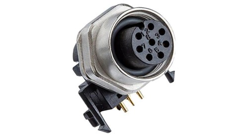 Złącze M12, żeńskie, PIN:8, gniazdo M12A-08PFFR-SF7003