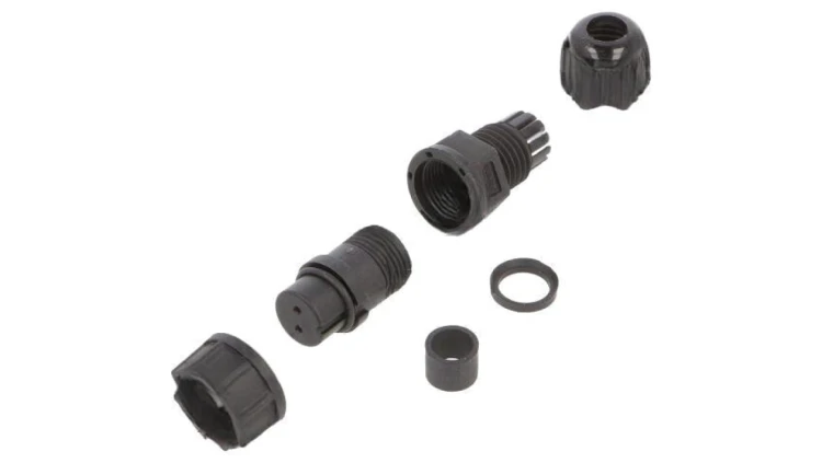 Złącze okrągłe, żeńskie, PIN:2, wtyk, proste BD-02BFFA-LL7001