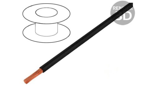 Przewód Silivolt-1V 1x1mm2 linka Cu silikon czarny 1,5kV 61.7607-21