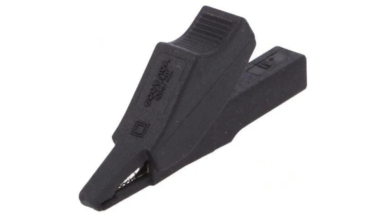 Zacisk krokodylkowy 10A 60VDC 30VAC czarny L: 58,5mm 65.9188-21