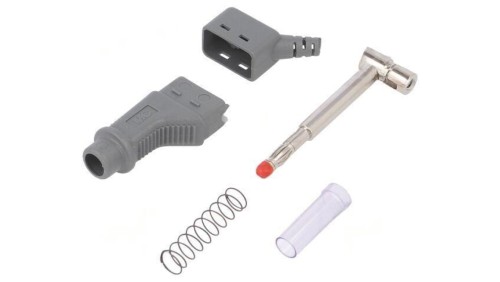 Złącze laboratoryjne bananowe 4mm wtyk 32A 600V szary 2,5mm2 66.9328-28